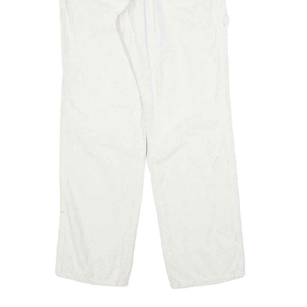 DICKIES Womens Relaxed White Cotton Blend Straight Trousers W28 L30 Workwear Zip