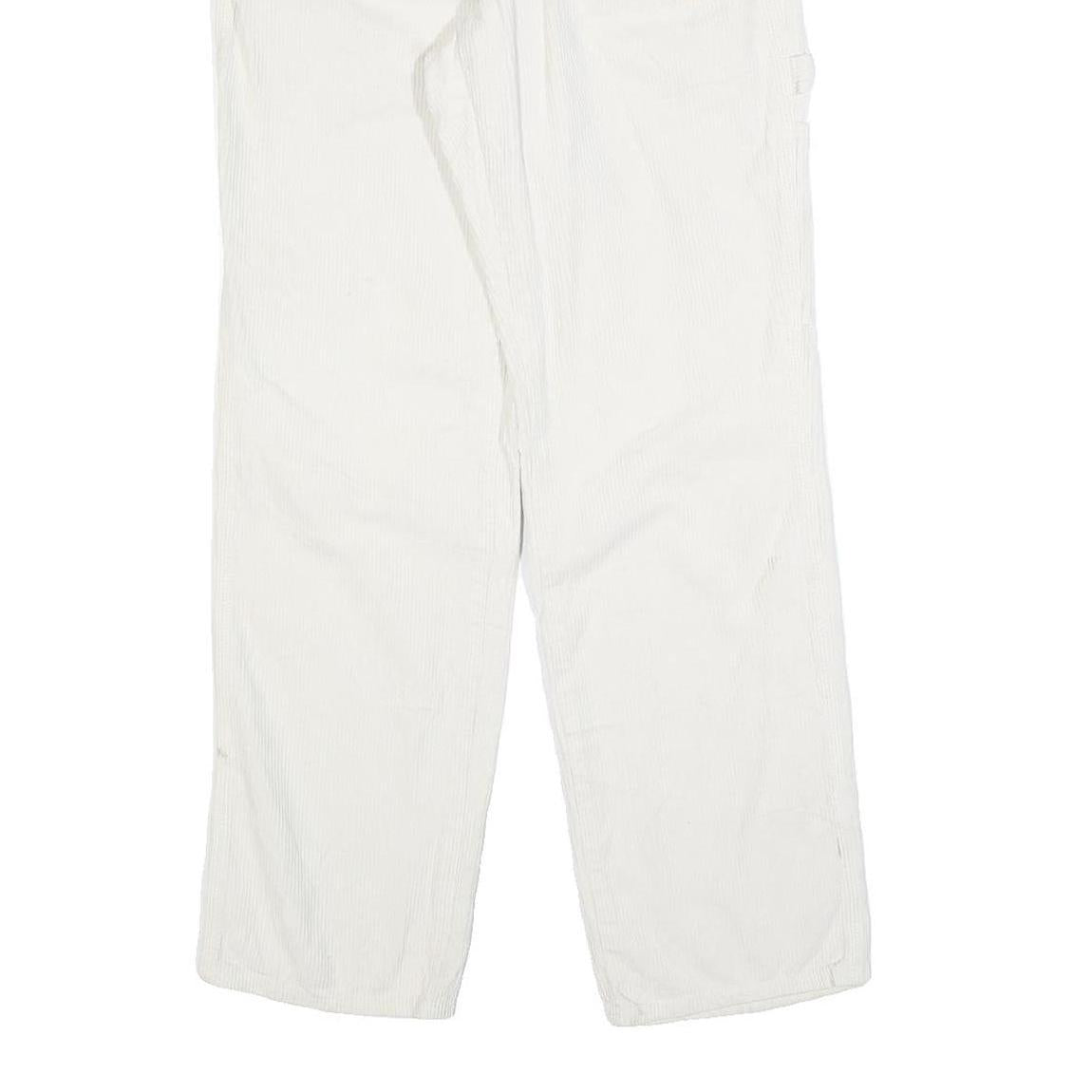 DICKIES Womens Relaxed White Cotton Blend Straight Trousers W28 L30 Workwear Zip