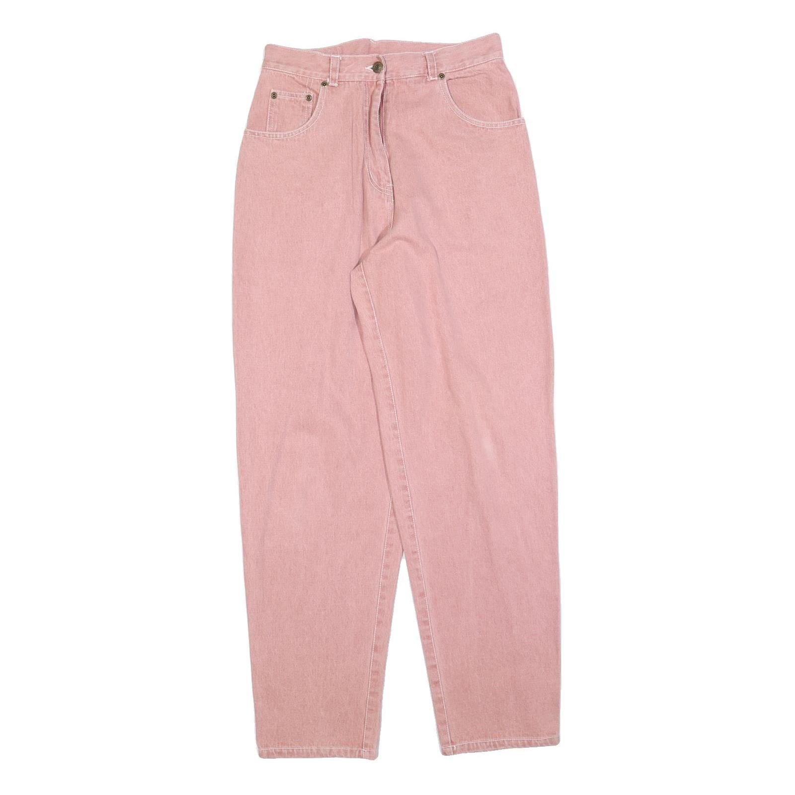 ACKERMANN Womens Pink Regular Fit Straight Denim Jeans Cotton W30 L32 Casual