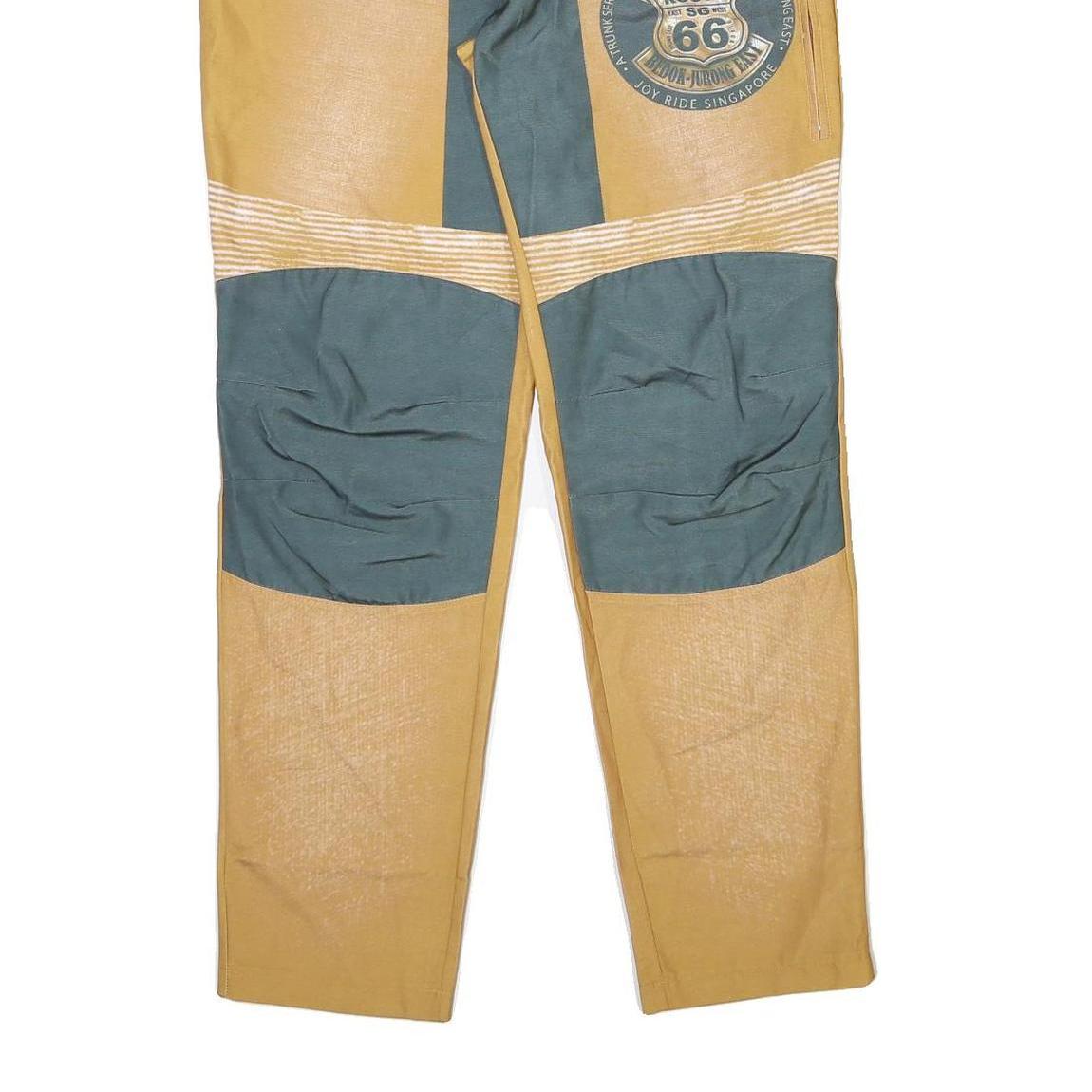 Mens Cotton Blend Regular Fit Straight Leg Trousers W36 L33 Route 66 Patchwork