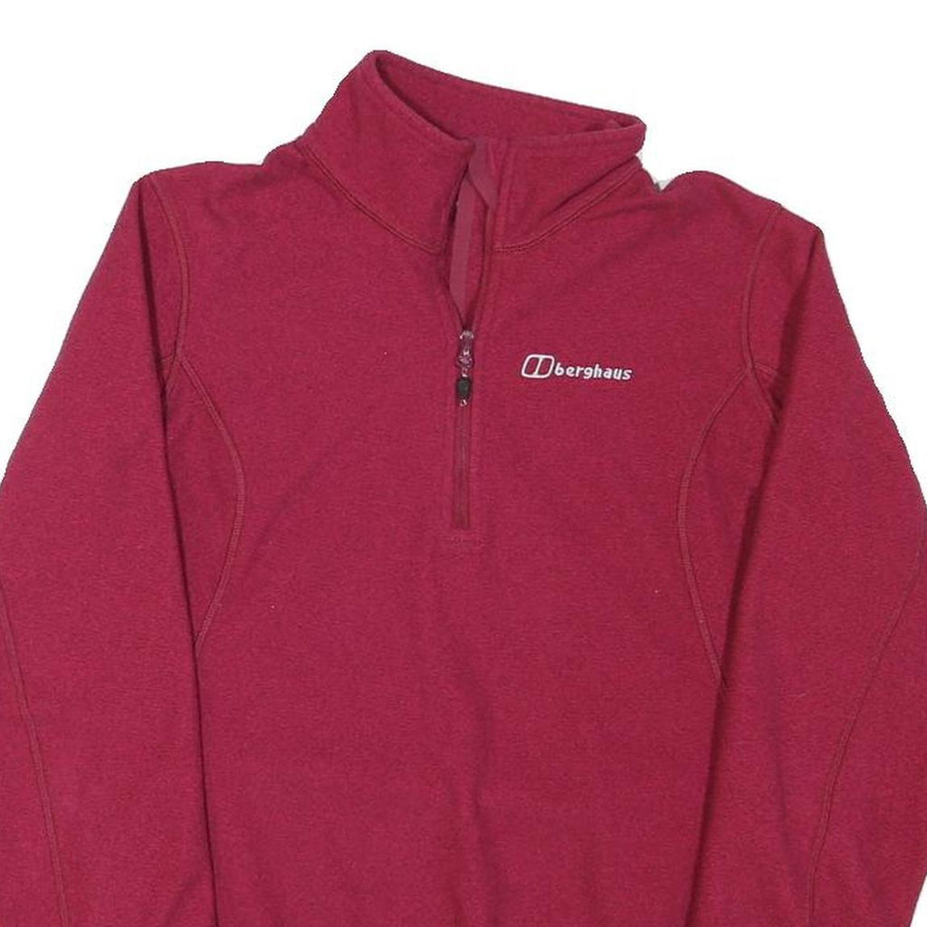 BERGHAUS Womens Red Plain Pullover Plain Crew Neck Basic Knit XS Outdoor Thermal