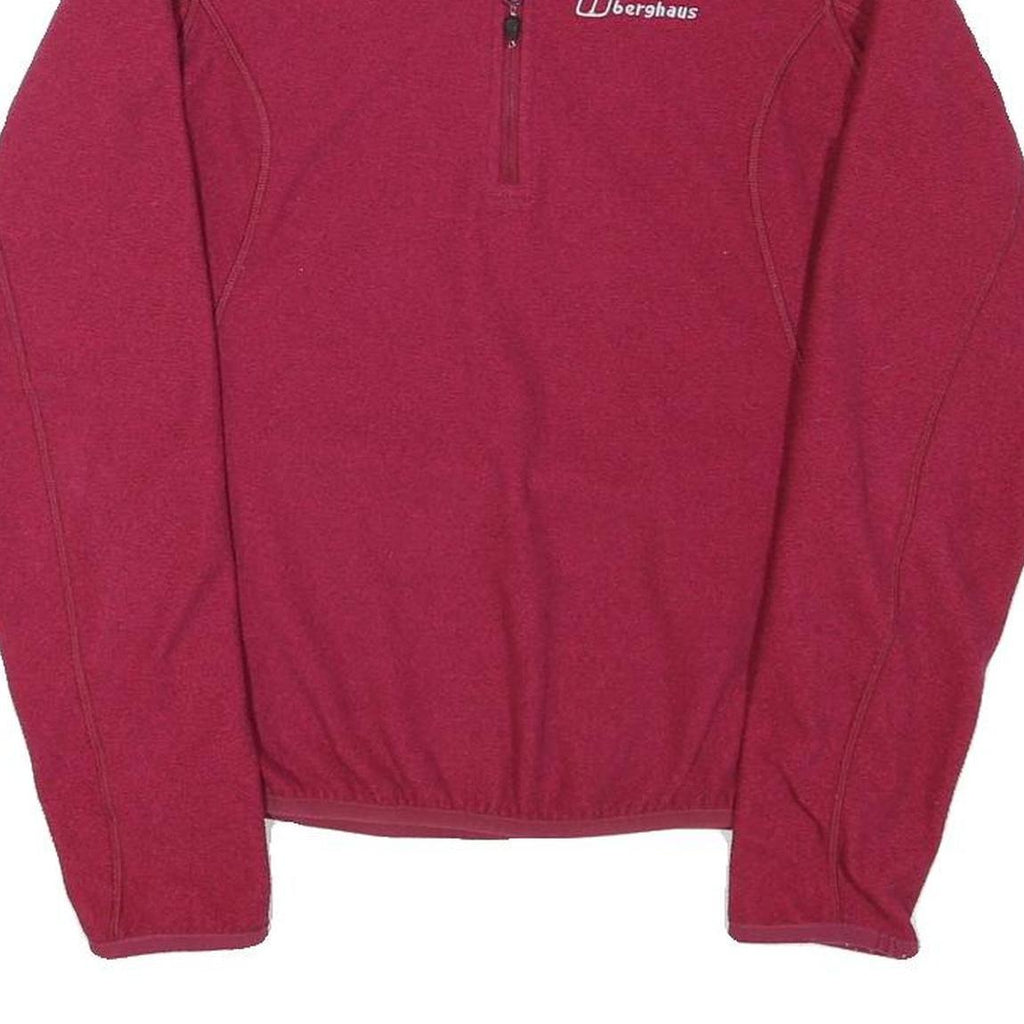 BERGHAUS Womens Red Plain Pullover Plain Crew Neck Basic Knit XS Outdoor Thermal