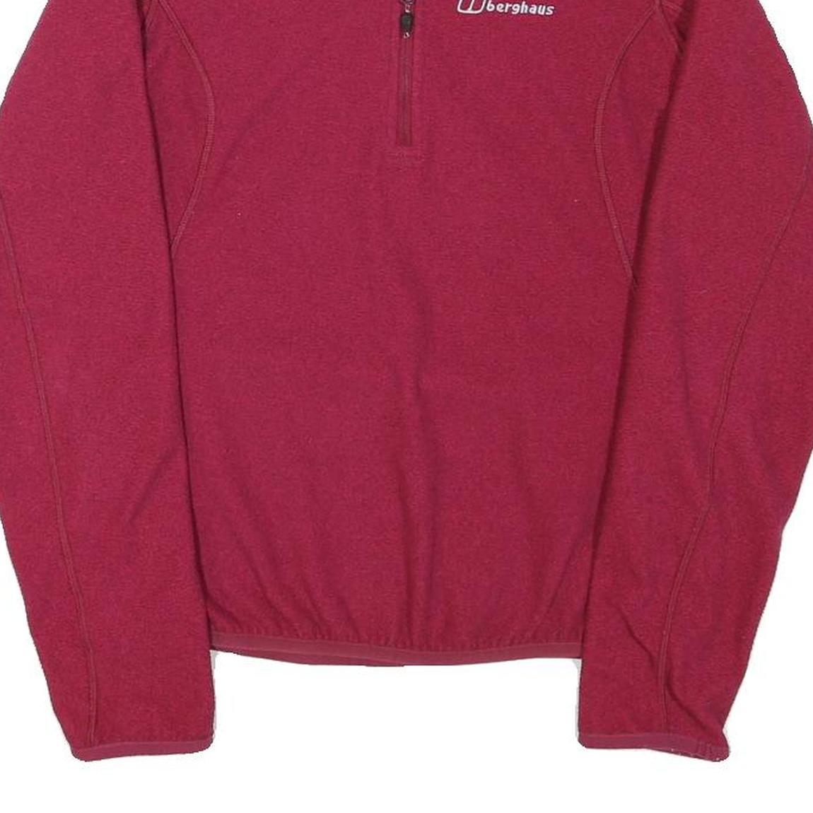 BERGHAUS Womens Red Plain Pullover Plain Crew Neck Basic Knit XS Outdoor Thermal