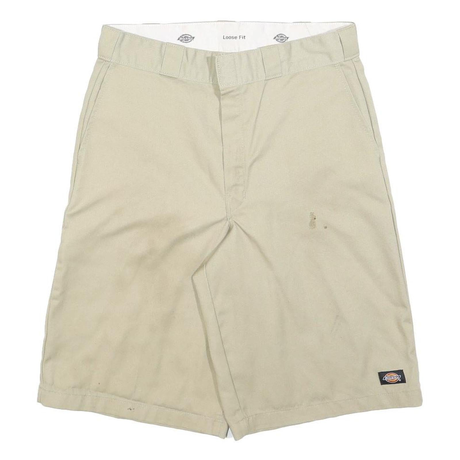 DICKIES Mens Shorts Beige Casual Cotton Blend M W33 Loose Fit Workwear