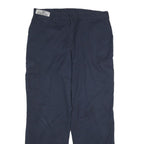 DICKIES Mens Cotton Navy Regular Straight Trousers W34 L31 Workwear Zip