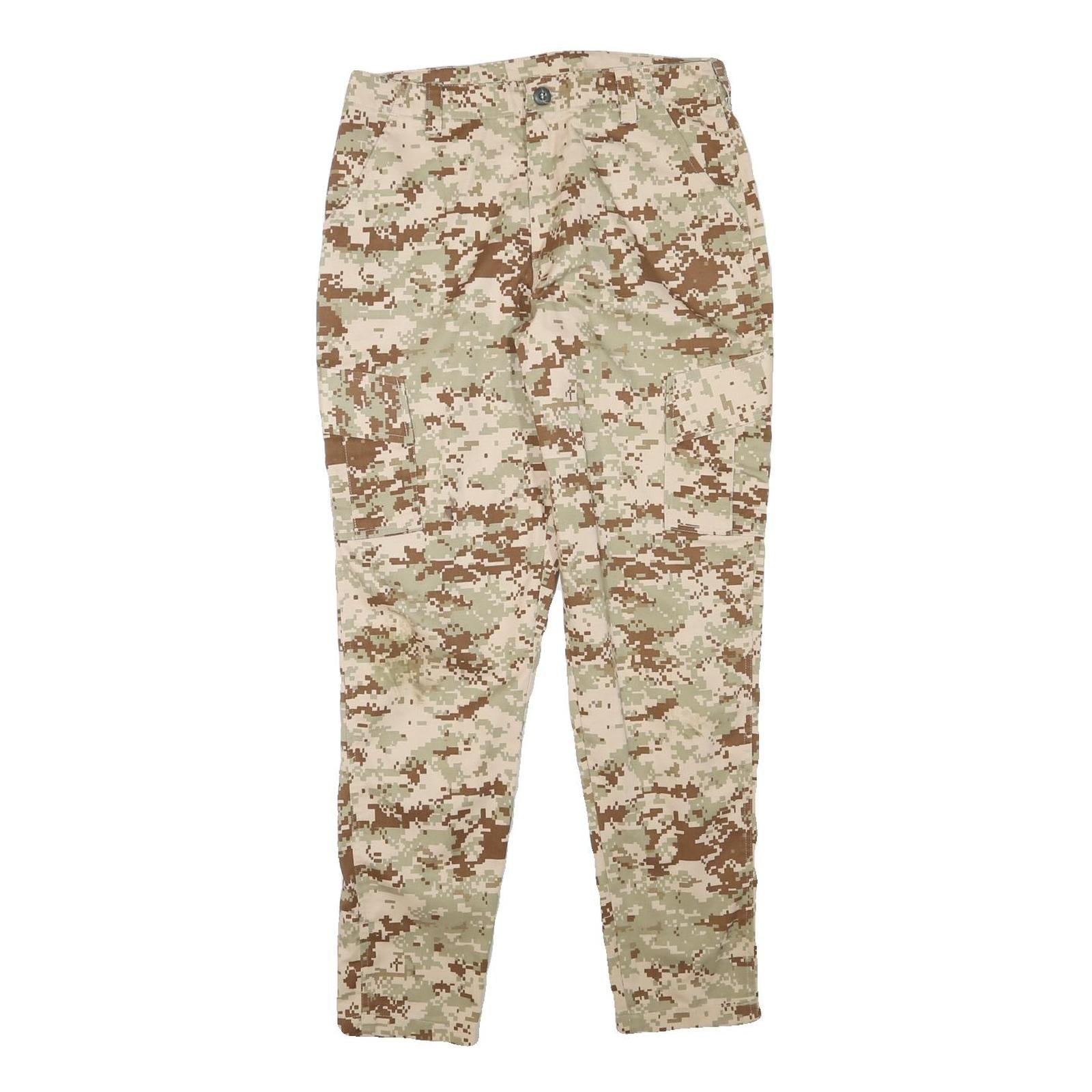 Womens Cotton Blend Beige Digital Camouflage Relaxed Cargo Trousers W30 L30