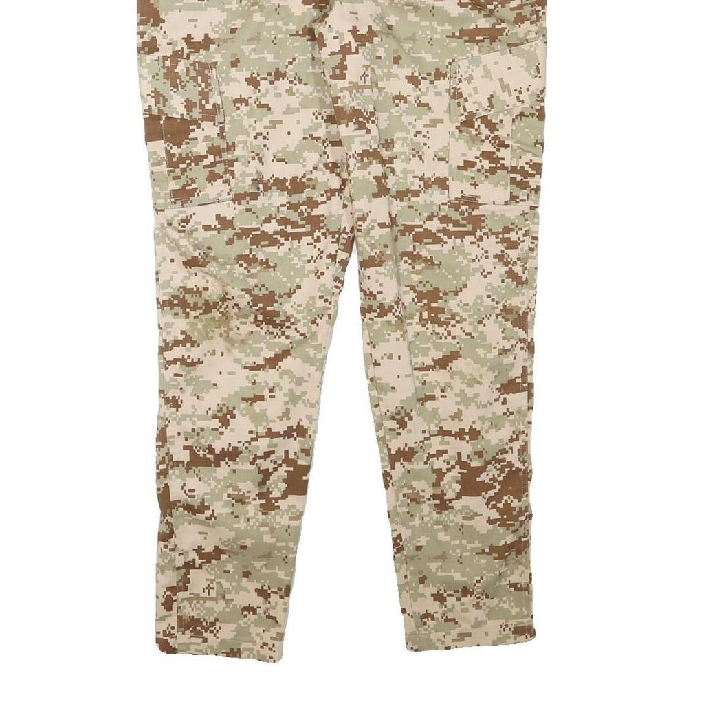Womens Cotton Blend Beige Digital Camouflage Relaxed Cargo Trousers W30 L30