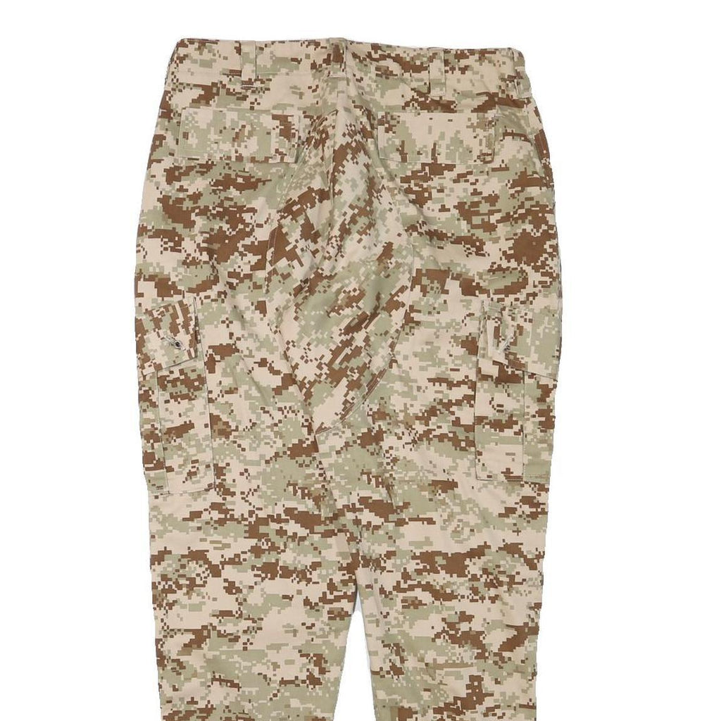 Womens Cotton Blend Beige Digital Camouflage Relaxed Cargo Trousers W30 L30