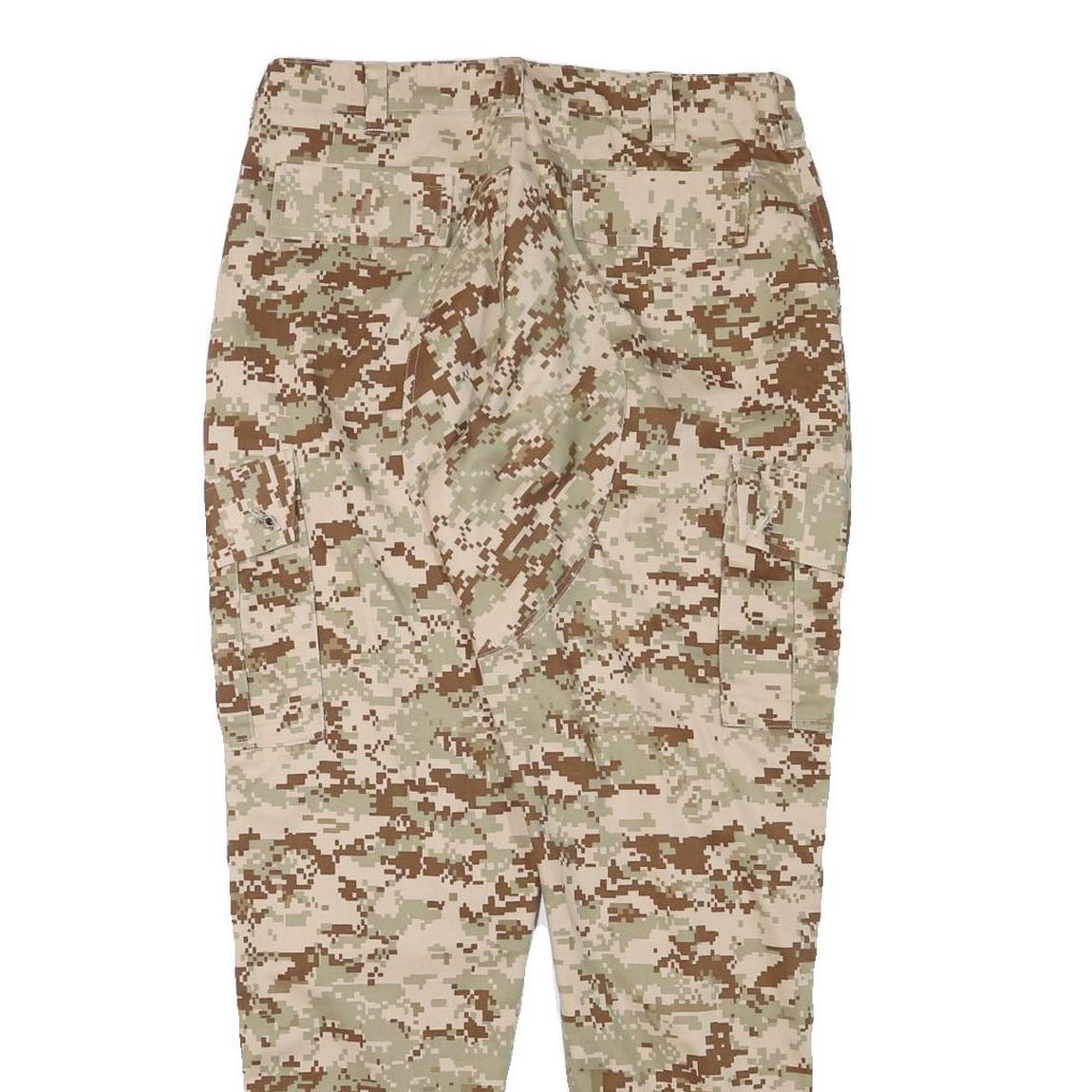 Womens Cotton Blend Beige Digital Camouflage Relaxed Cargo Trousers W30 L30