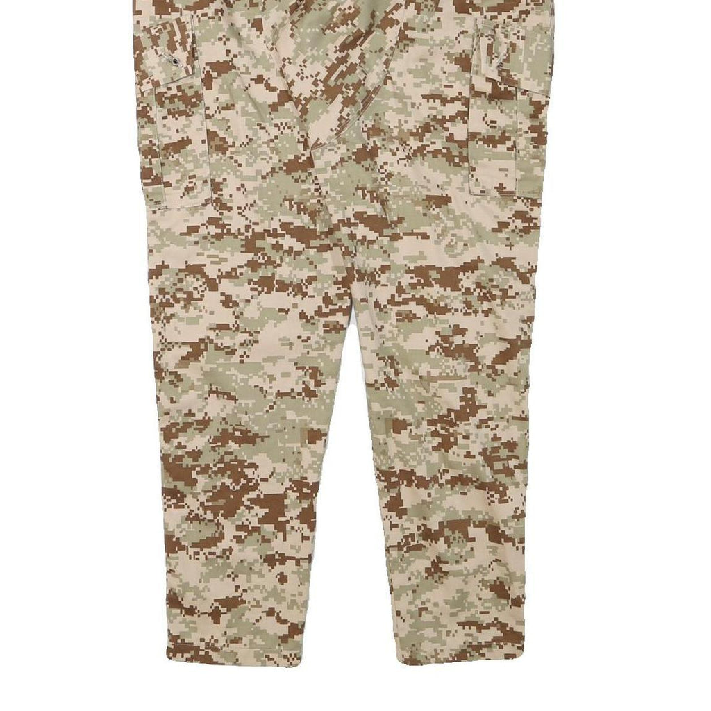Womens Cotton Blend Beige Digital Camouflage Relaxed Cargo Trousers W30 L30