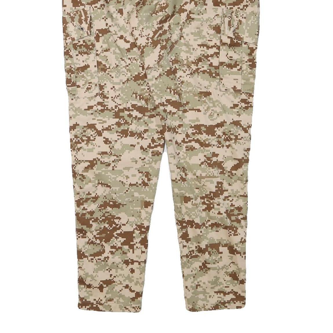 Womens Cotton Blend Beige Digital Camouflage Relaxed Cargo Trousers W30 L30