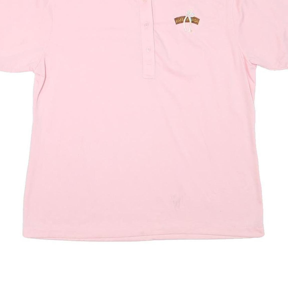 BOARDWALK Womens Pink Short Sleeve Plain 2XL Cotton Blend Polo Shirt Make A Wish