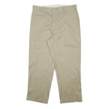 DICKIES Mens Cotton Blend Beige Regular Fit Straight Leg Trousers W36 L29
