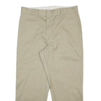 DICKIES Mens Cotton Blend Beige Regular Fit Straight Leg Trousers W36 L29