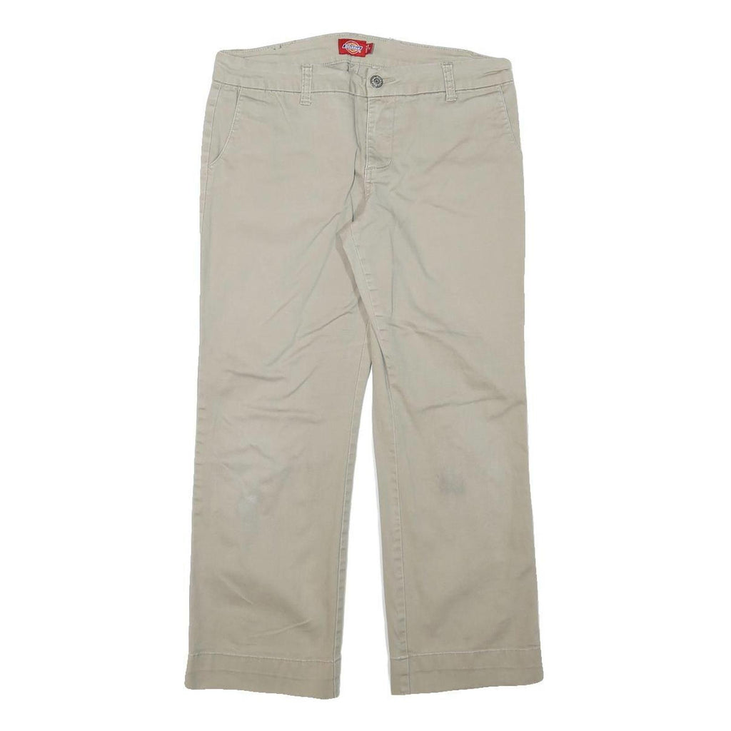 DICKIES Womens Regular Fit Beige Cotton Blend Trousers W30 L25 Casual Workwear