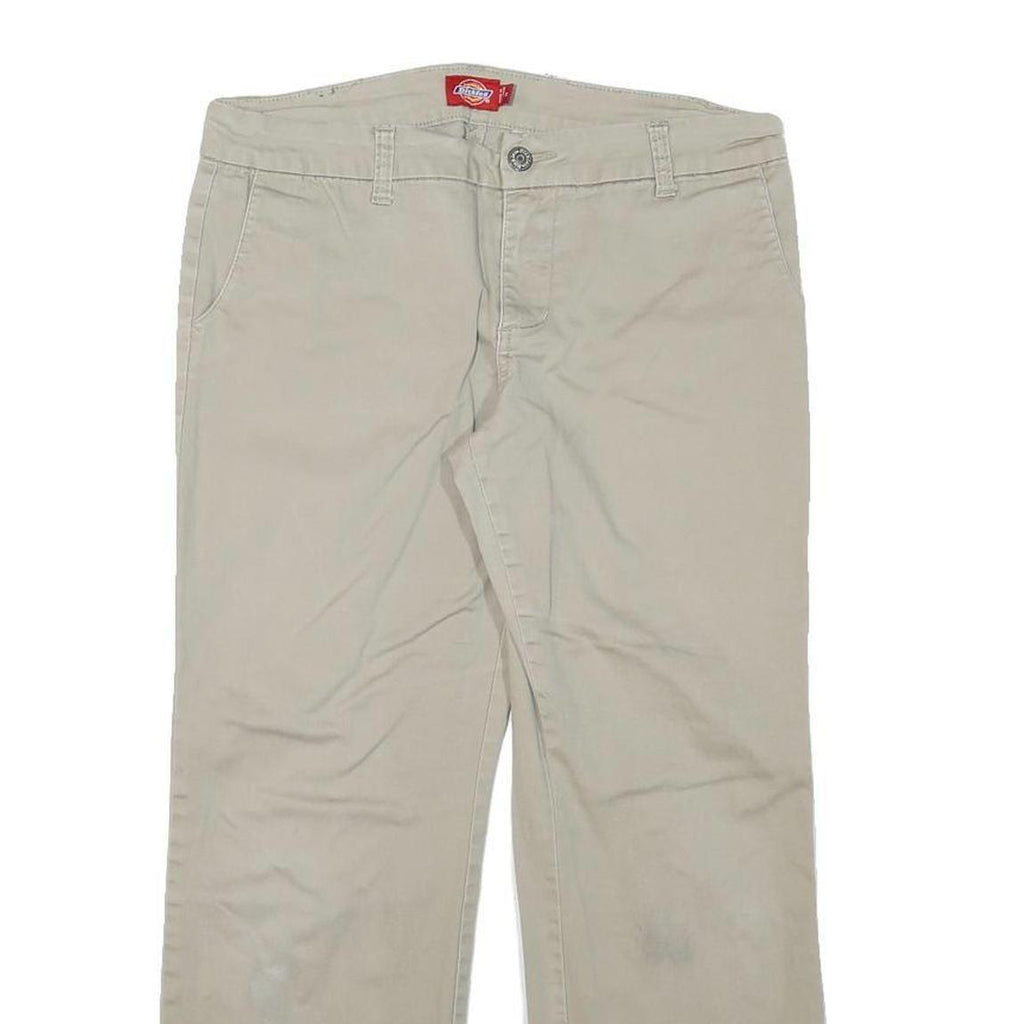 DICKIES Womens Regular Fit Beige Cotton Blend Trousers W30 L25 Casual Workwear