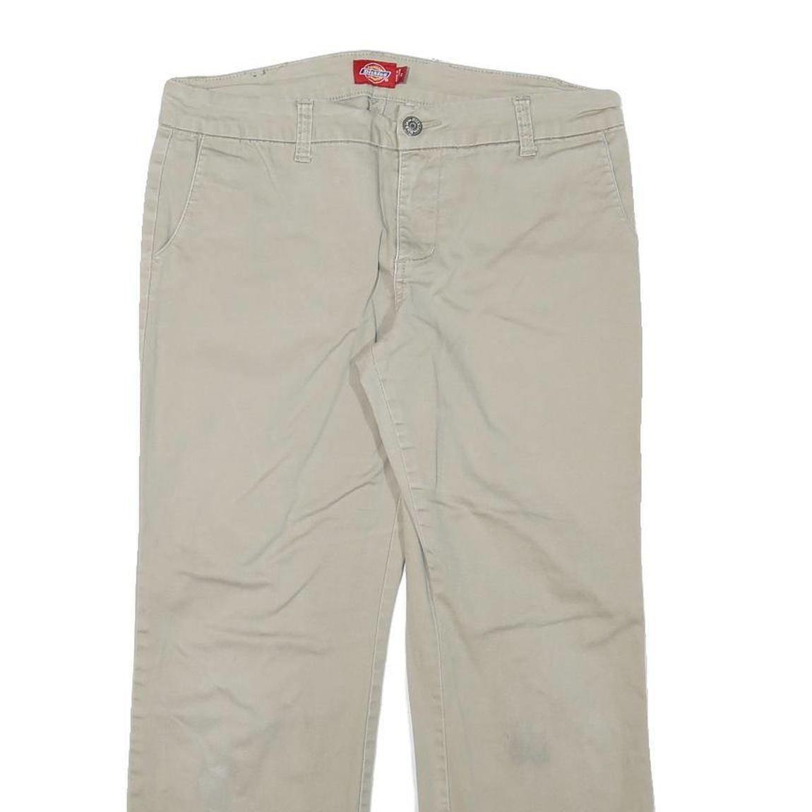 DICKIES Womens Regular Fit Beige Cotton Blend Trousers W30 L25 Casual Workwear