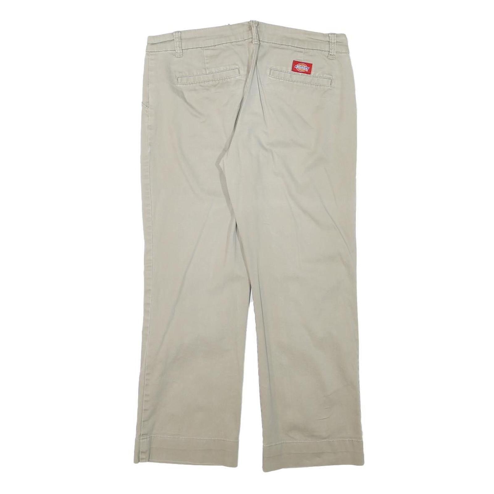 DICKIES Womens Regular Fit Beige Cotton Blend Trousers W30 L25 Casual Workwear
