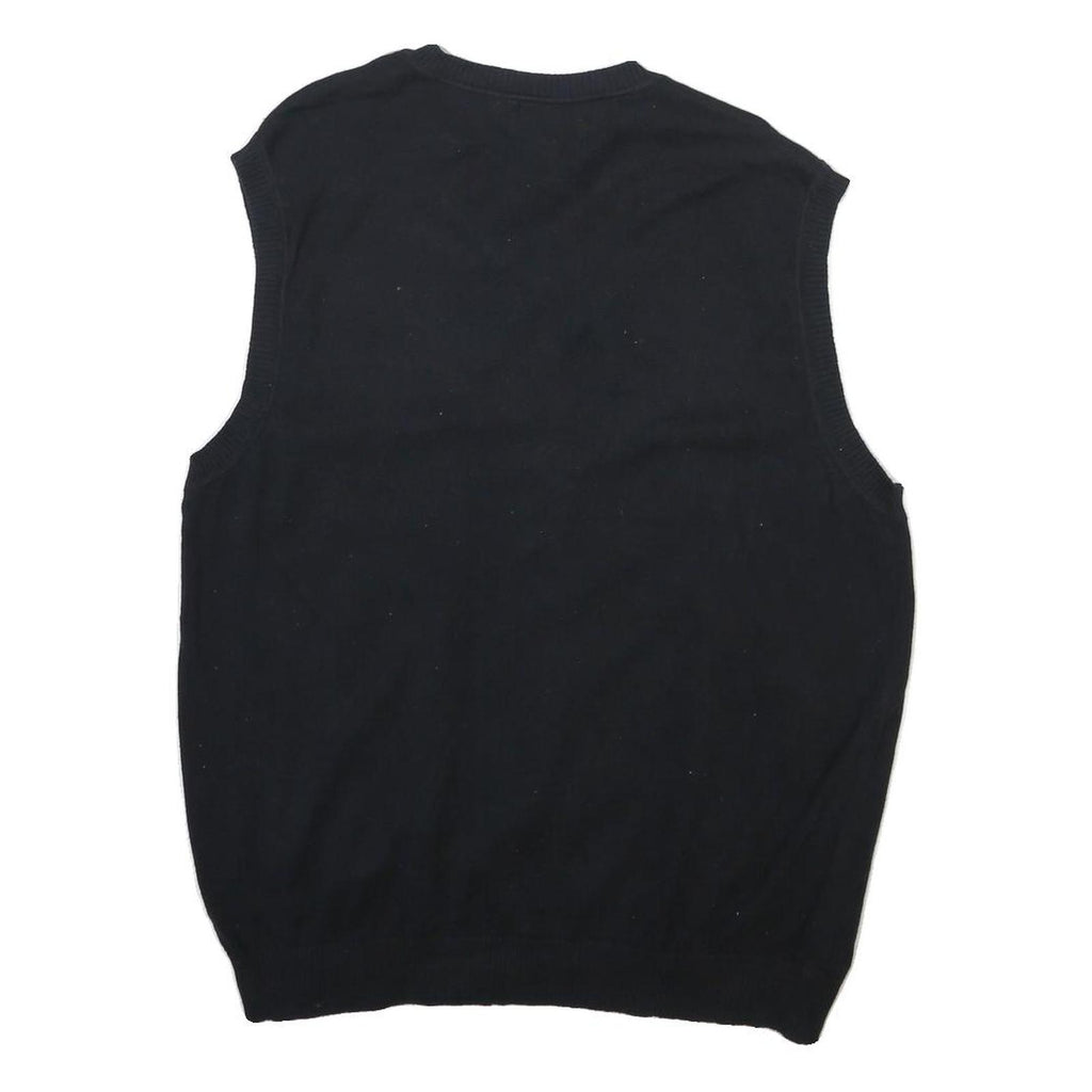 CLUB ROOM Mens Black & Grey Argyle V-Neck Patterned Chunky Knit XL Sweater Vest