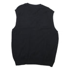 CLUB ROOM Mens Black & Grey Argyle V-Neck Patterned Chunky Knit XL Sweater Vest