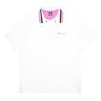 CHAMPION Mens White & Pink Polo Shirt 3XL Cotton Blend Casual Sportswear