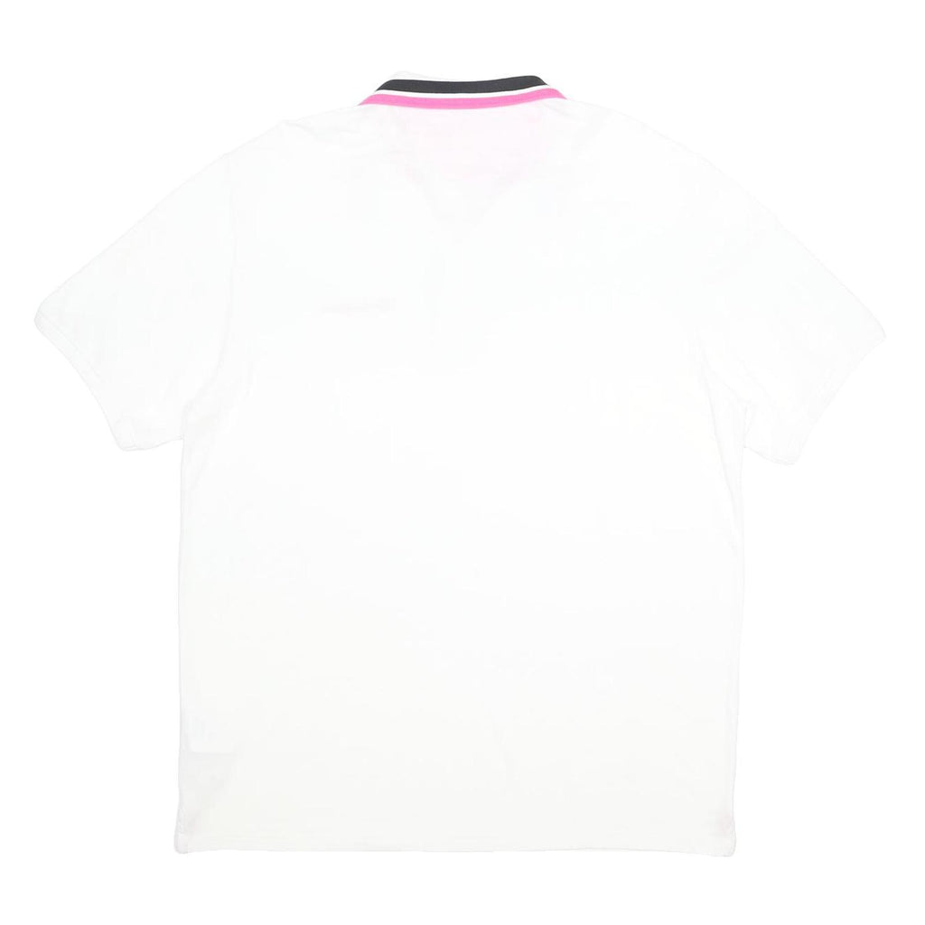 CHAMPION Mens White & Pink Polo Shirt 3XL Cotton Blend Casual Sportswear