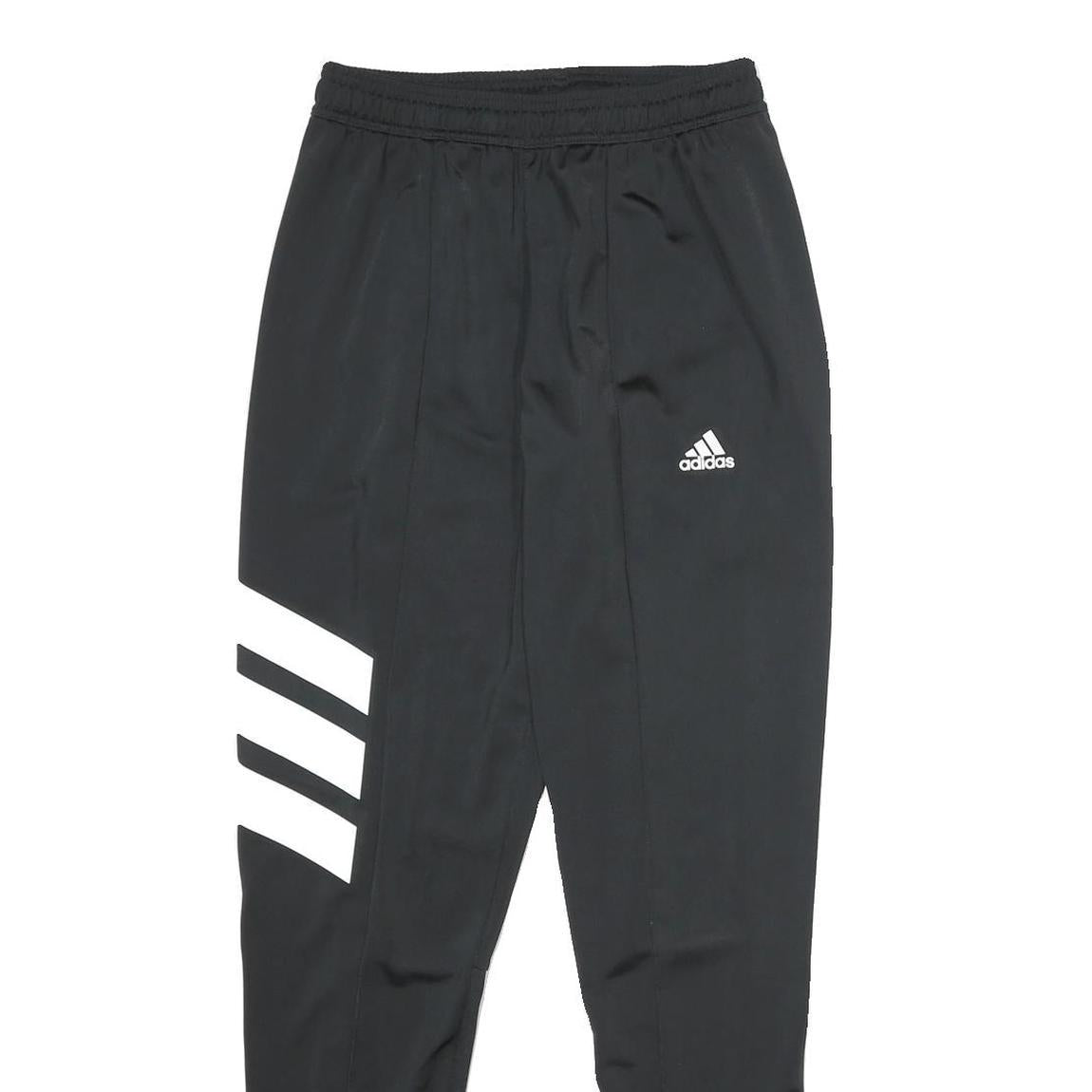 ADIDAS Mens Joggers Black White Slim Tapered S W26 L32 Sportswear Pants