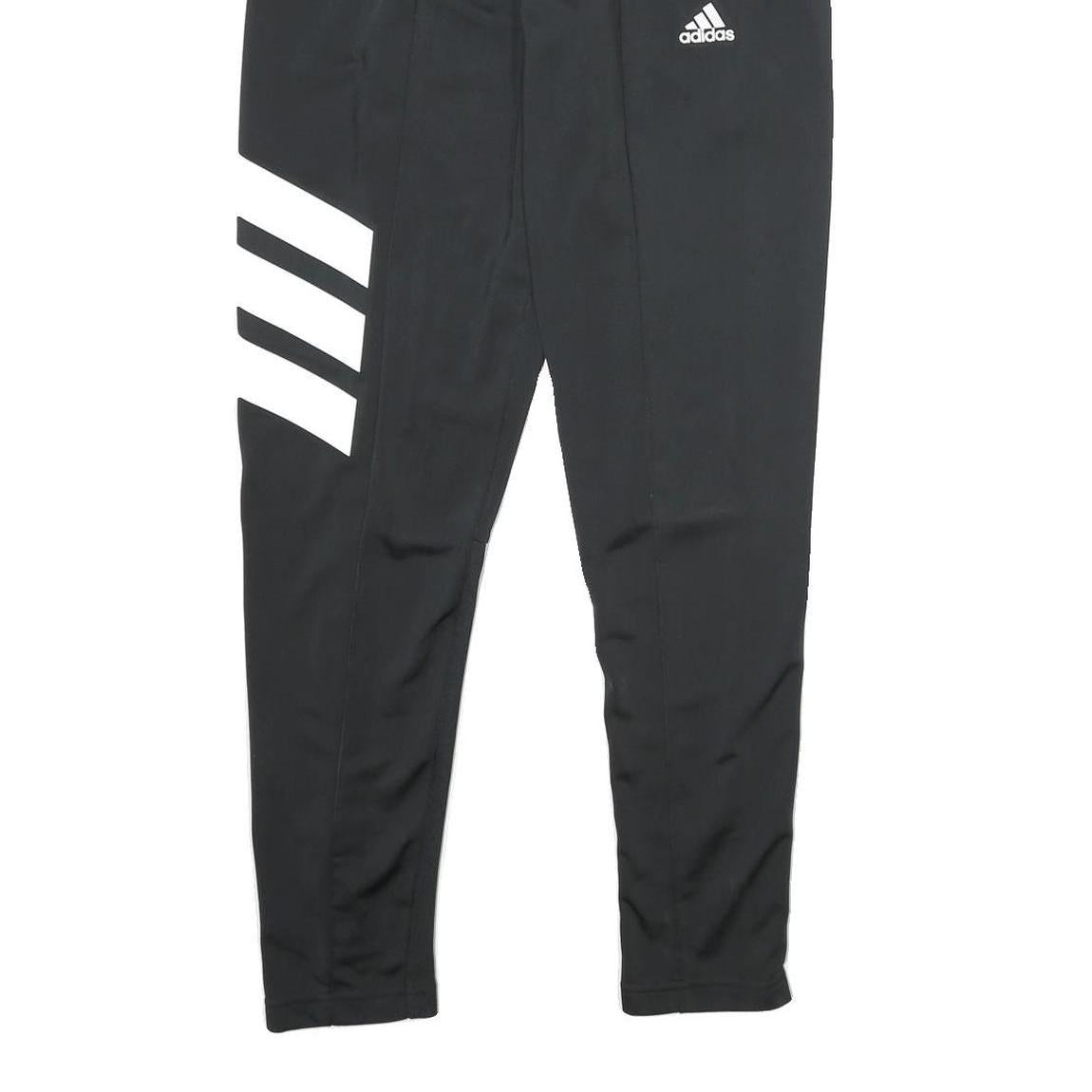 ADIDAS Mens Joggers Black White Slim Tapered S W26 L32 Sportswear Pants