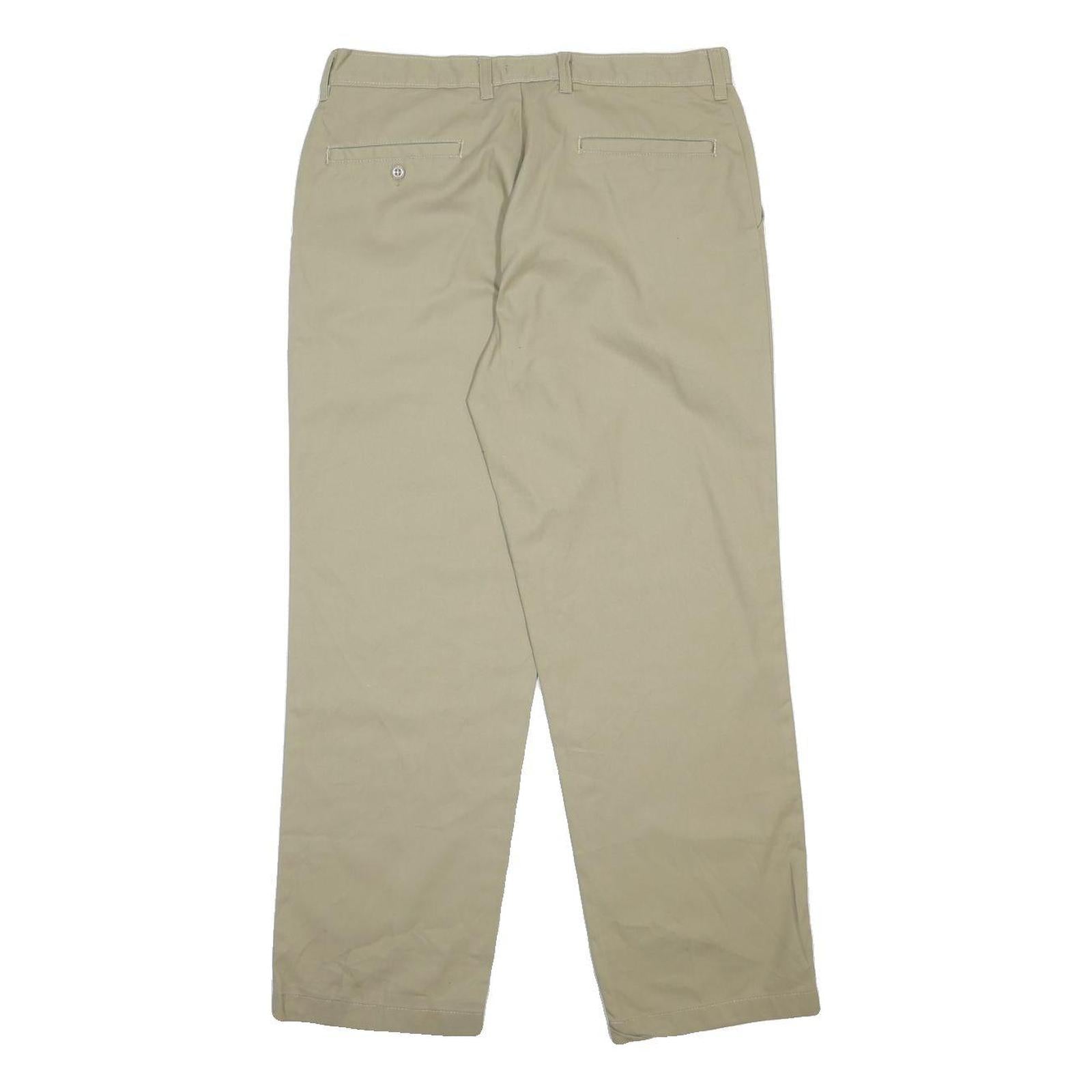 DICKIES Mens Cotton Blend Beige Regular Straight Trousers W34 L30 Classic