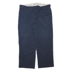 DICKIES Mens Cotton Blend Navy Relaxed Straight Trousers W39 L28 Workwear Casual