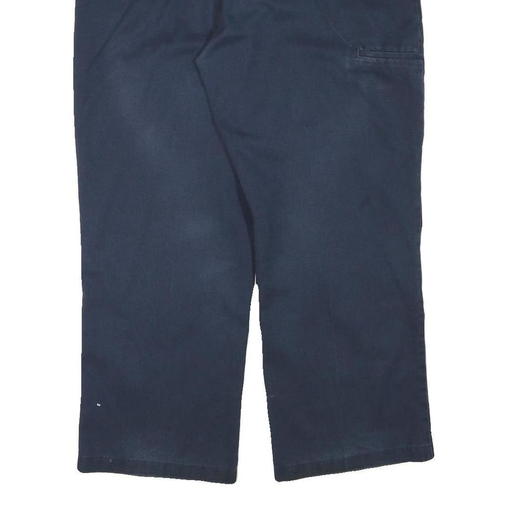 DICKIES Mens Cotton Blend Navy Relaxed Straight Trousers W39 L28 Workwear Casual