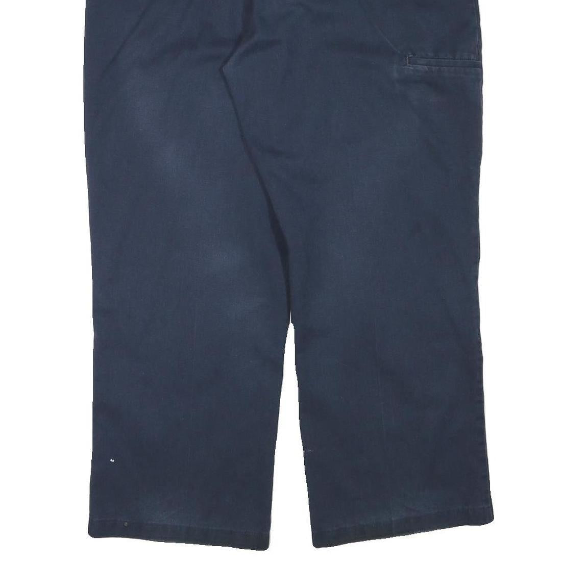 DICKIES Mens Cotton Blend Navy Relaxed Straight Trousers W39 L28 Workwear Casual