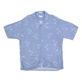 PIERRE CARDIN Mens Blue XL Cotton Blend Short Sleeve Shirt Tropical Print