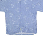PIERRE CARDIN Mens Blue XL Cotton Blend Short Sleeve Shirt Tropical Print