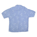 PIERRE CARDIN Mens Blue XL Cotton Blend Short Sleeve Shirt Tropical Print