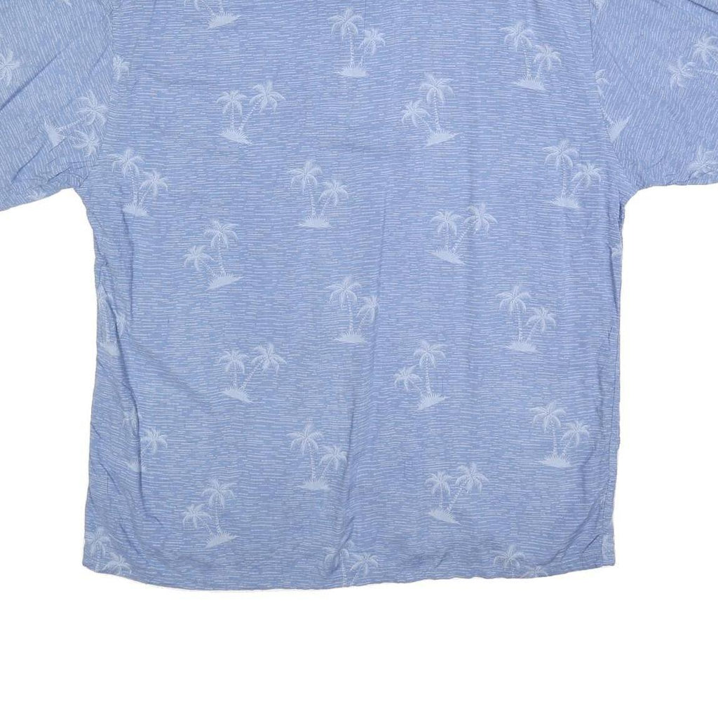 PIERRE CARDIN Mens Blue XL Cotton Blend Short Sleeve Shirt Tropical Print