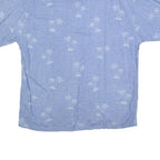 PIERRE CARDIN Mens Blue XL Cotton Blend Short Sleeve Shirt Tropical Print