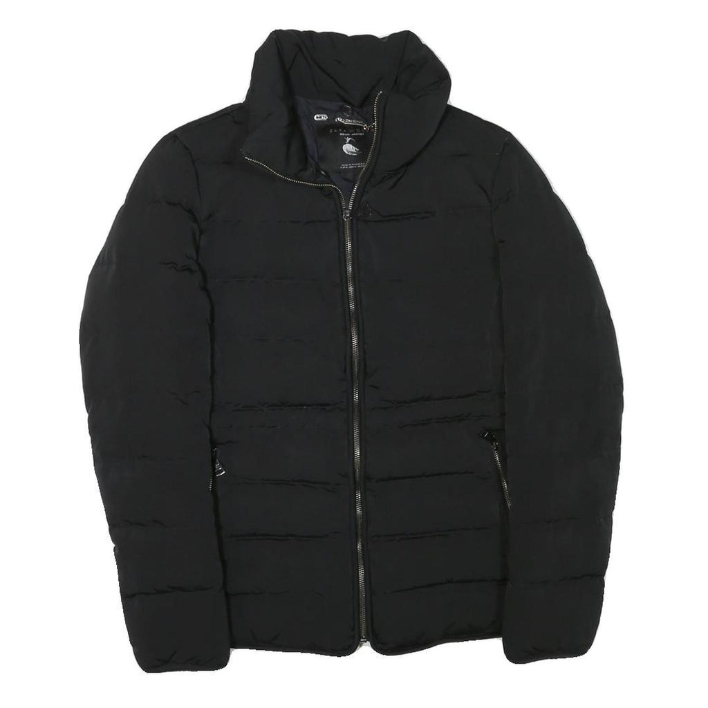 ZARA WOMAN Womens Black Outdoor Jacket M Polyester Blend Woven Plain Zip