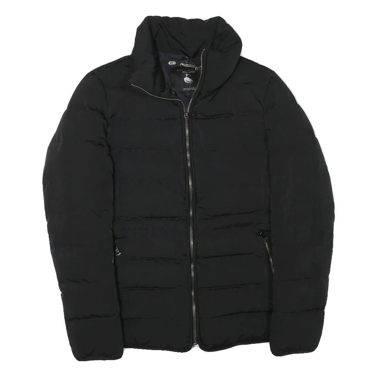 ZARA WOMAN Womens Black Outdoor Jacket M Polyester Blend Woven Plain Zip