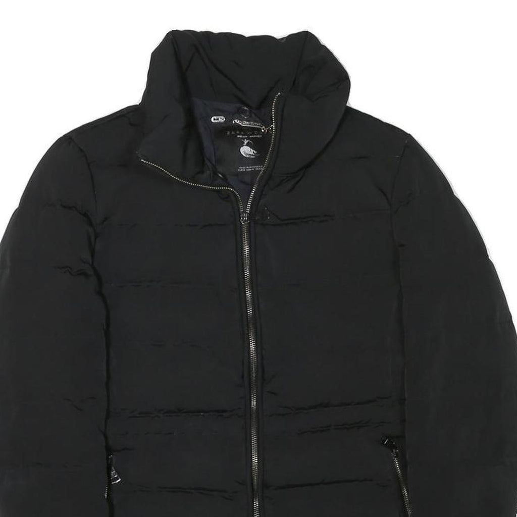 ZARA WOMAN Womens Black Outdoor Jacket M Polyester Blend Woven Plain Zip