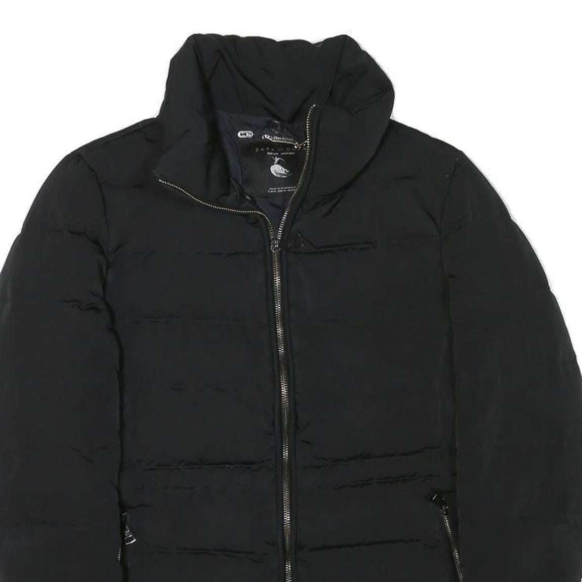 ZARA WOMAN Womens Black Outdoor Jacket M Polyester Blend Woven Plain Zip