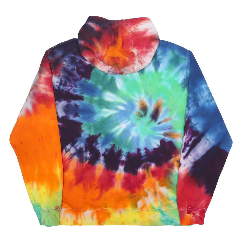 NIKE Mens Multicolour Tie Dye Pullover Hoodie L Cotton Blend Casual Streetwear