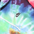 NIKE Mens Multicolour Tie Dye Pullover Hoodie L Cotton Blend Casual Streetwear