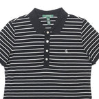 LAUREN RALPH LAUREN Womens Black & White Striped Short Sleeve Polo Shirt L
