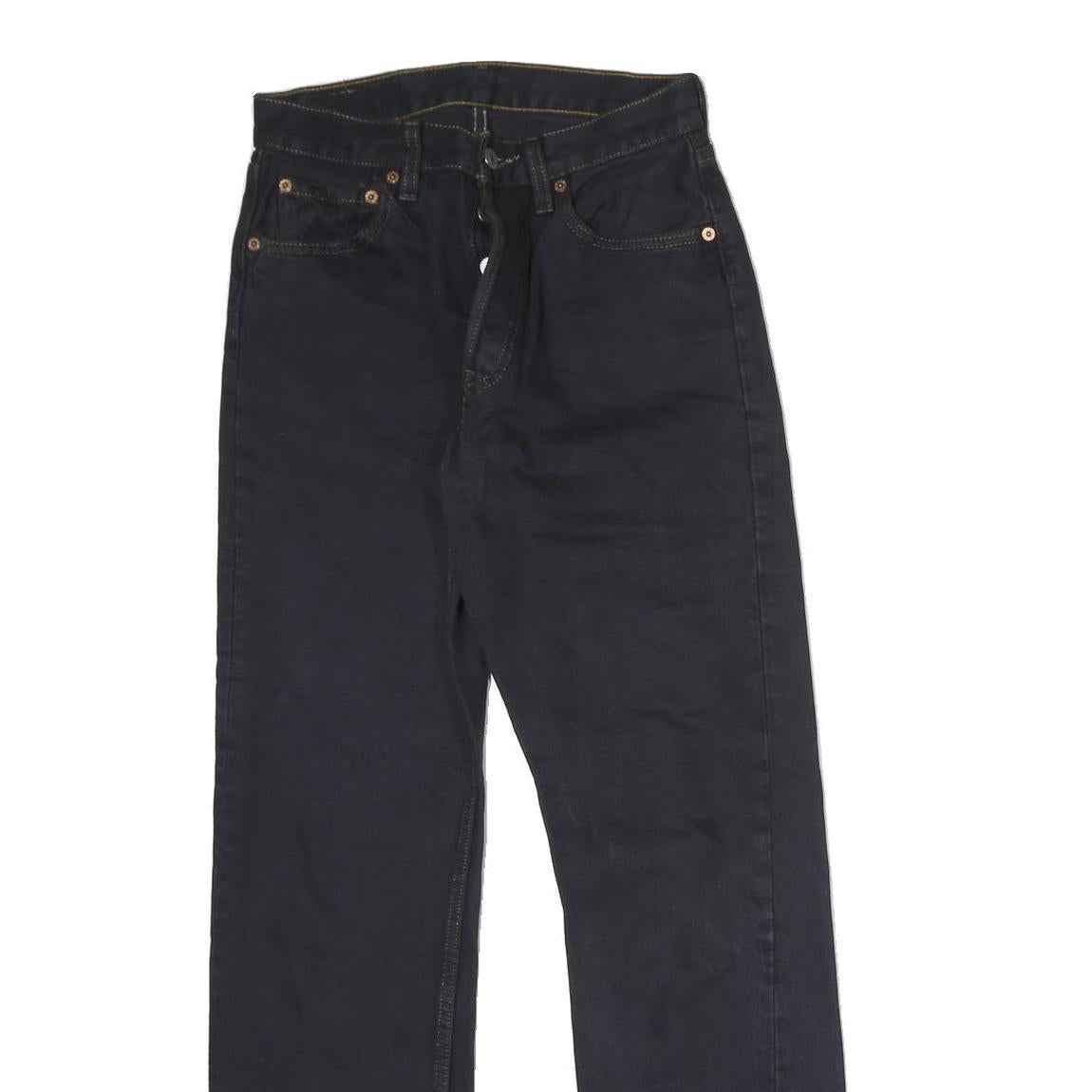 LEVI'S Mens Jeans Black Regular Straight Denim W26 L27 Classic Button Fly