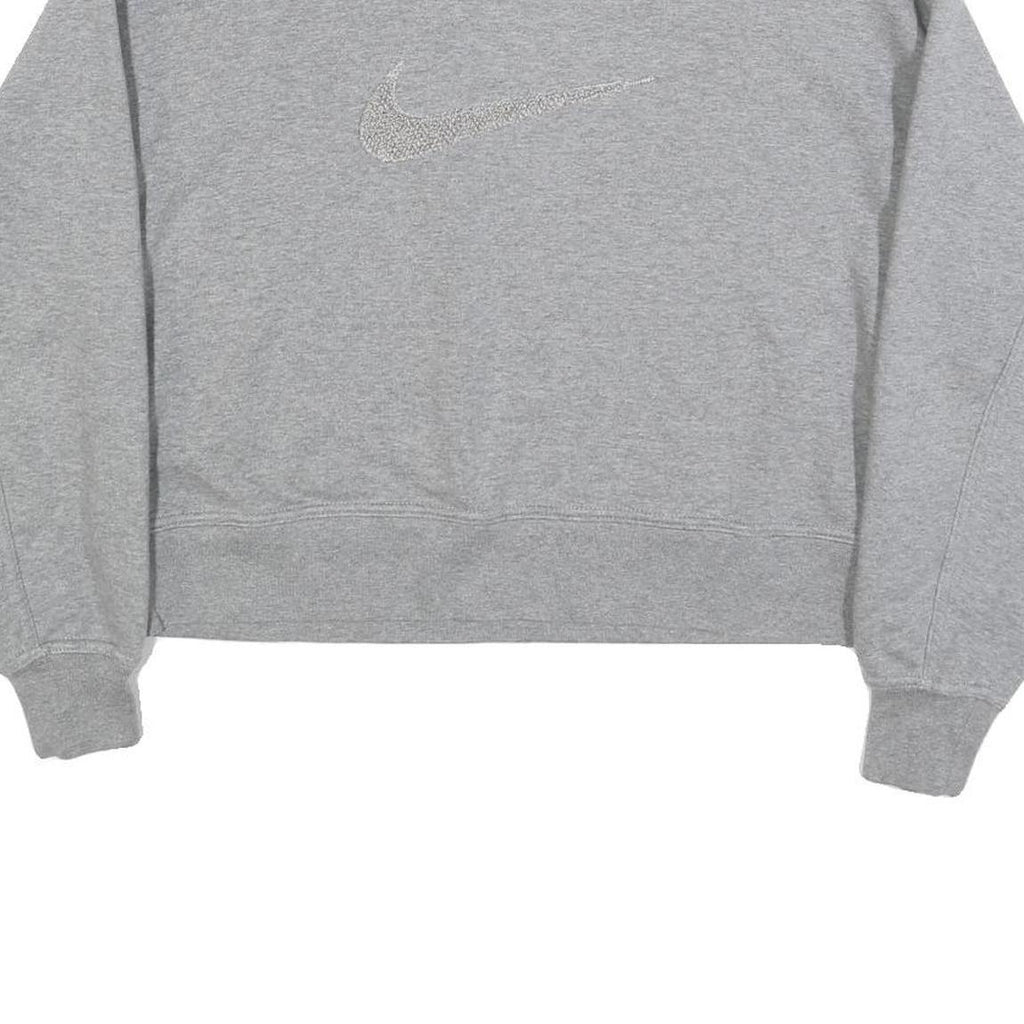 NIKE Womens Grey Crew Neck XS Cotton Blend Pullover Sweatshirt Casual