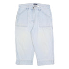 BILLBLASS Womens Shorts Blue Casual Capri L W36 Cotton Blend Comfortable