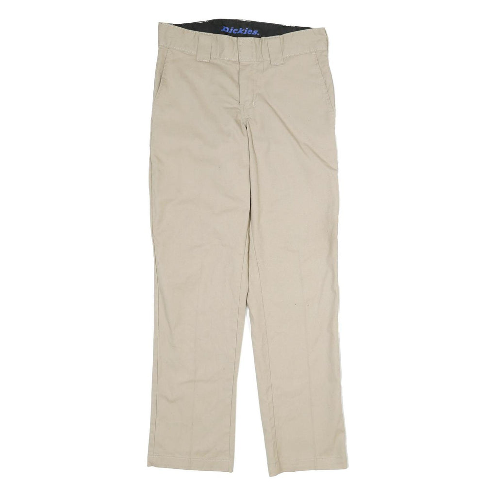 DICKIES Mens Beige Cotton Regular Straight Trousers W29 L30 Casual Workwear