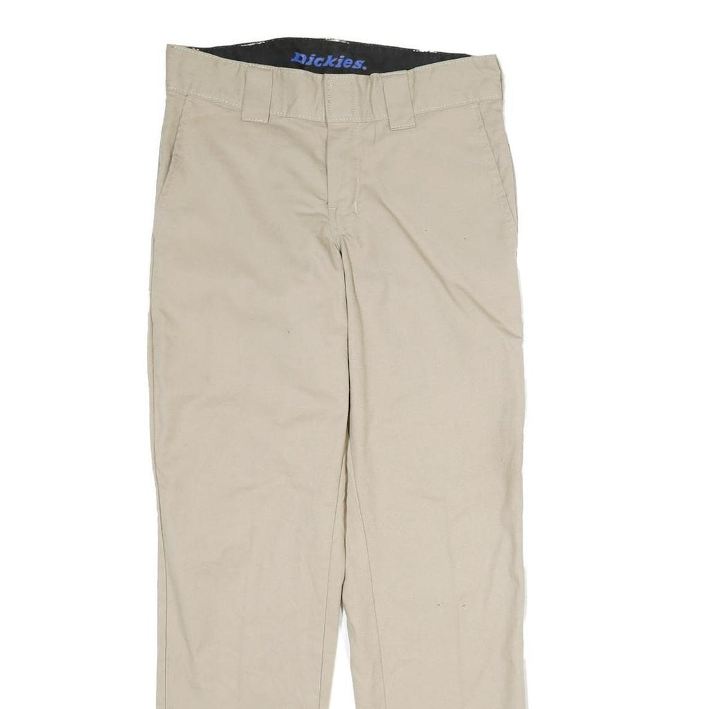 DICKIES Mens Beige Cotton Regular Straight Trousers W29 L30 Casual Workwear