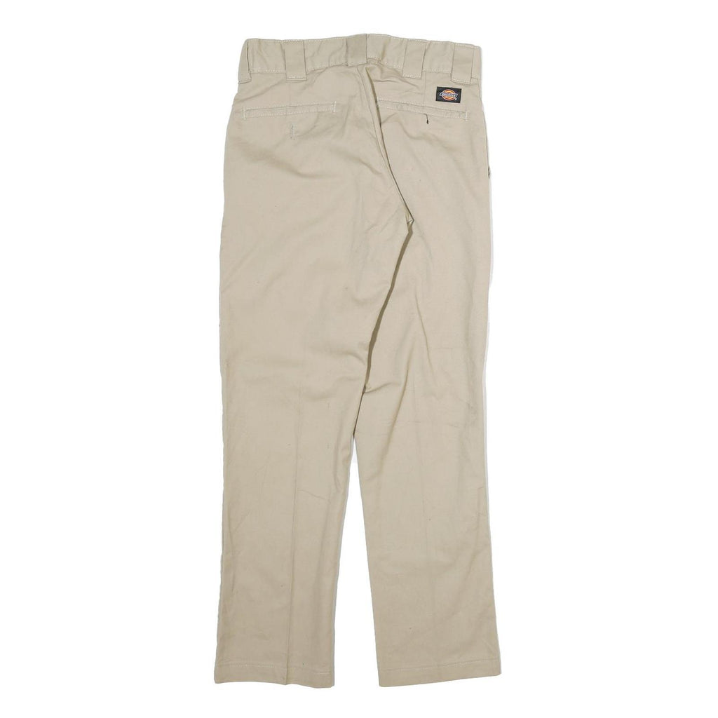 DICKIES Mens Beige Cotton Regular Straight Trousers W29 L30 Casual Workwear